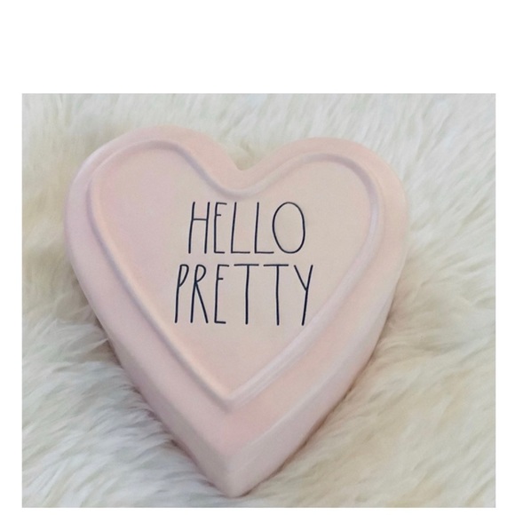 NEW Rae Dunn HELLO PRETTY Pink Ceramic Trinket Box - Picture 3 of 4